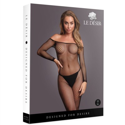 Bodystocking OffShoulder Neck - Fishnet