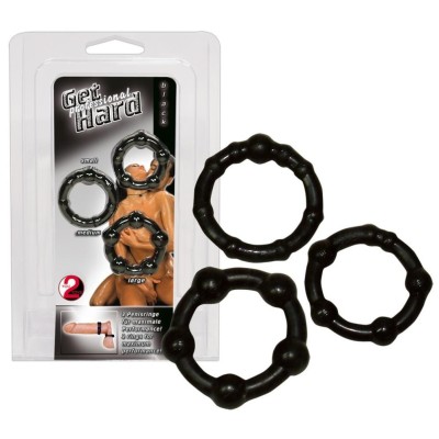 Cock Rings Set "Get Hard" schw