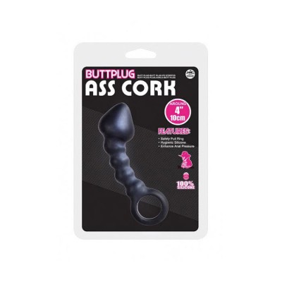 Ass Cork Buttplug ca.10.0cm Silicone blk