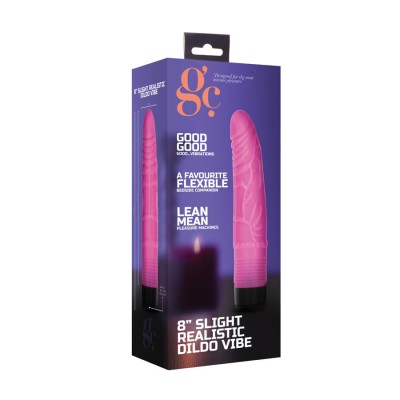 8 Inch Slight Realistic Dildo Vibe-Pink