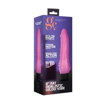 8 Inch Fat Realistic Dildo Vibe - Pink