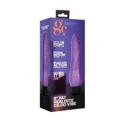 8 Inch Fat Realistic Dildo Vibe - Purple