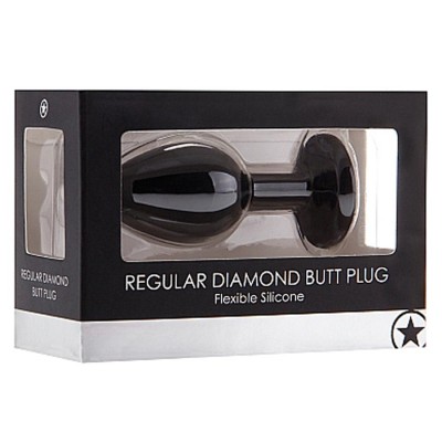 Regular Diamond Butt Plug - Black