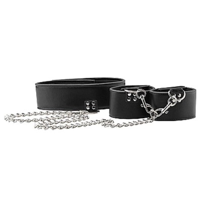 Reversible Collar and Wrist Cuffs - Blac