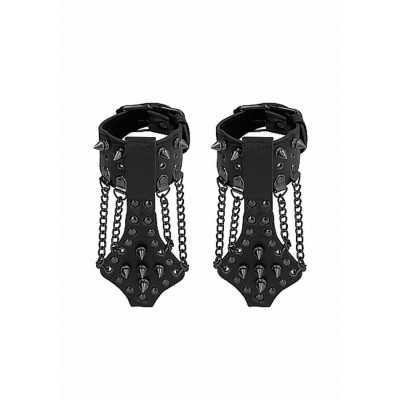 Handcuffs with Spikes and Chains - Blac