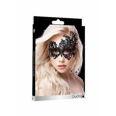 Royal Black Lace Mask - Black