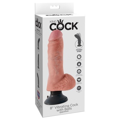 Vibrating Cock with Balls - 8 Inch - Fle