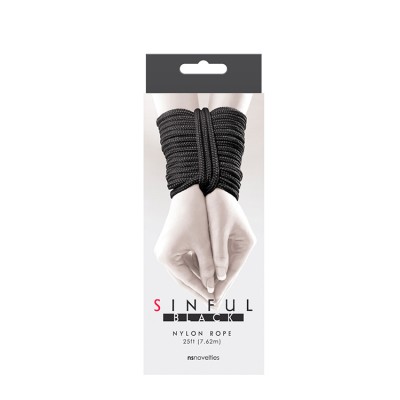 SINFUL NYLON ROPE 25 FT BLACK