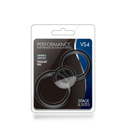 PERFORMANCE VS4 COCK RING SET BLACK