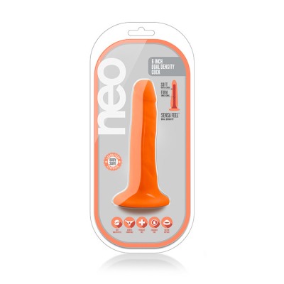 NEO 6INCH DUAL DENSITY COCK NEON ORANGE