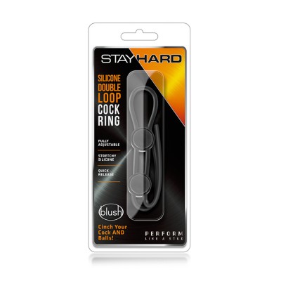 STAY HARD DOUBLE LOOP COCK RING BLACK