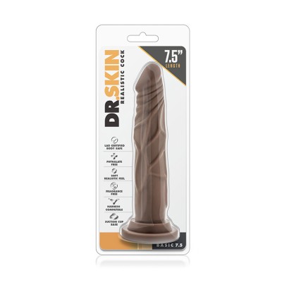 DR. SKIN REALISTIC COCK 7.5 CHOCOLATE