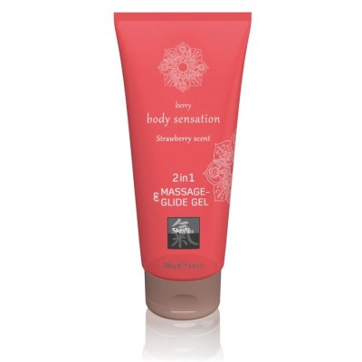 SHIATSU Massage & Glide Gel 2in1 Strawb