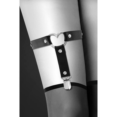 GARTER WITH BOW BLACK