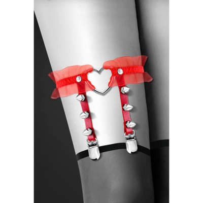 GARTER WITH HEART RED