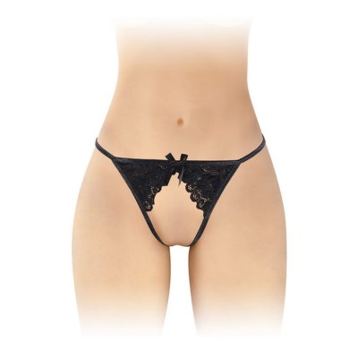 STRING SANDRA OUVERT EN DENTELLE NOIR