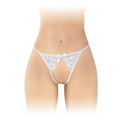 STRING SANDRA OUVERT EN DENTELLE BLANC