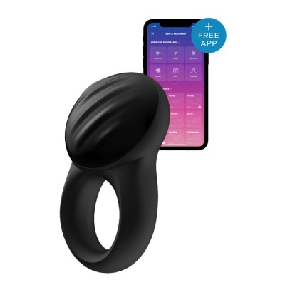 SATISFYER SIGNET RING VIBRATOR BLACK