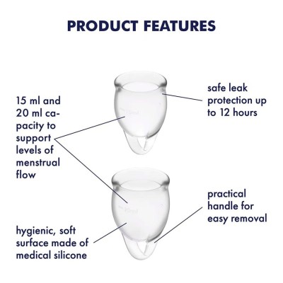 MENSTRUAL CUP FEEL CONFIDENT TRANSPARENT