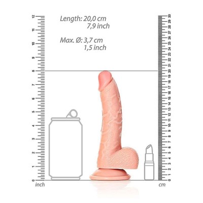 Dildo with Balls and Suction Cup - 18 cm