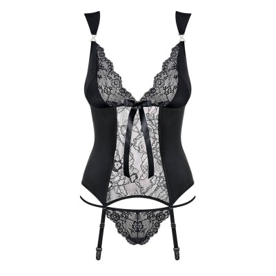 Charmea corset & thong  black