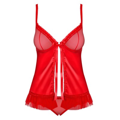 827-BAB-3 babydoll & panties  red