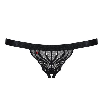 828-THC-1 crotchless thong  black