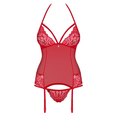 838-COR-3 corset & thong  red