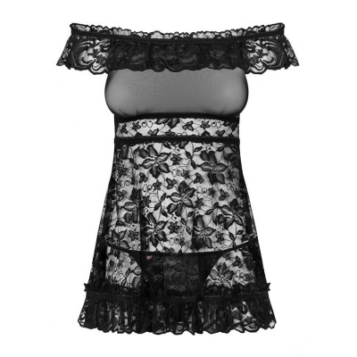 Flores chemise & thong black