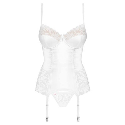 871-COR-2 corset & thong  white