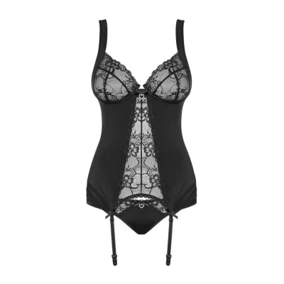 Heartina corset & thong black