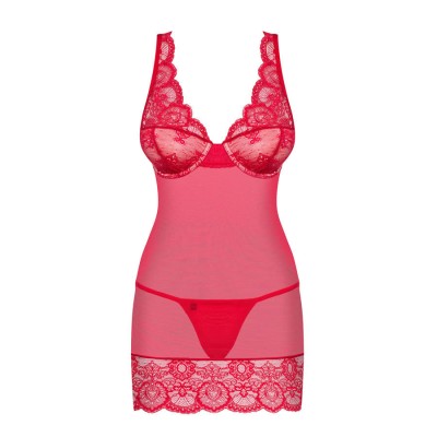 853-CHE-3 chemise & thong red