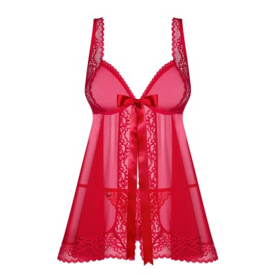 Rougebelle babydoll & thong red