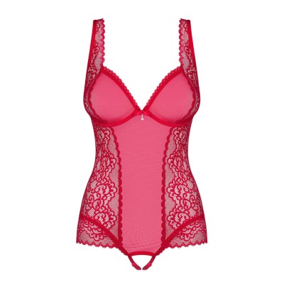 Rougebelle crotchless teddy red