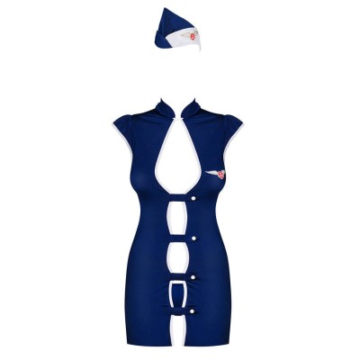 Stewardess set 3-pcs costume blue