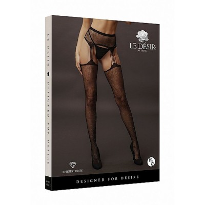 Suspender Rhinestone Pantyhose O/S