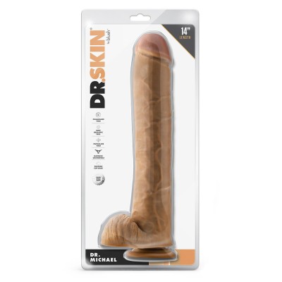 DR. SKIN DR. MICHAEL 14 INCH DILDO WITH DR. SKIN DR. MICHAEL 14 INCH DILDO WITH