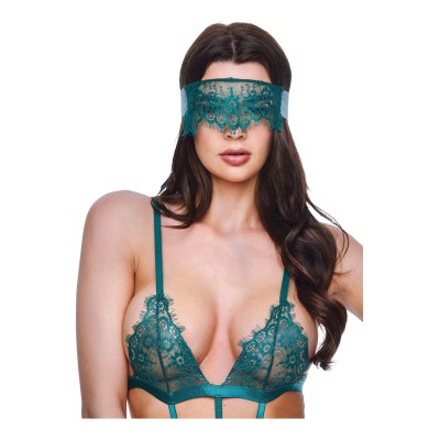 SEXY STRAPPY LACE TEDDY WITH GARTERS GREEN