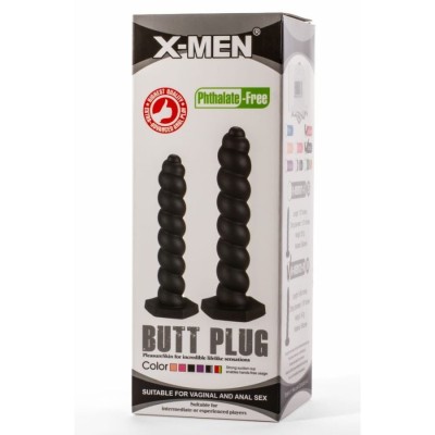 X-Men 9.45" Butt Plug Silicone Black M