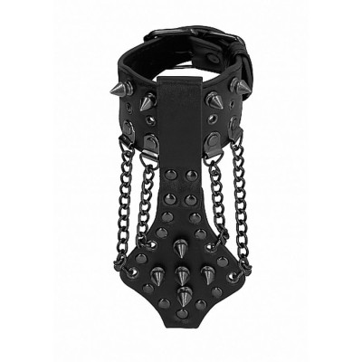 Bracelet with Spikes and Chains - Black