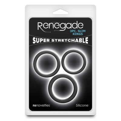 RENEGADE 3PC SLIM RINGS BLACK RENEGADE 3PC SLIM RINGS BLACK