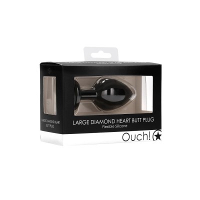 Diamond Heart Butt Plug - Large - Black Diamond Heart Butt Plug - Large - Black