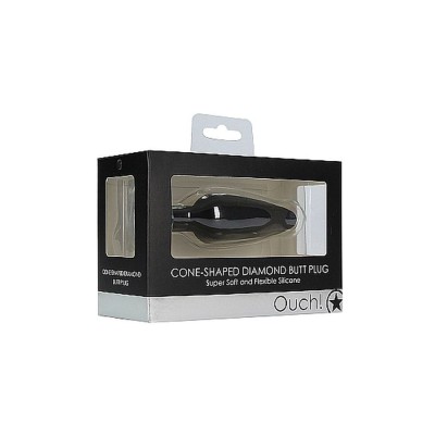 Cone-Shaped Diamond Butt Plug - Black Cone-Shaped Diamond Butt Plug - Black