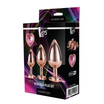 GLEAMING LOVE ROSE GOLD PLUG SET GLEAMING LOVE ROSE GOLD PLUG SET