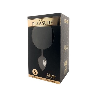 Metal Anal Fluffly Plug S - Black Metal Anal Fluffly Plug S - Black