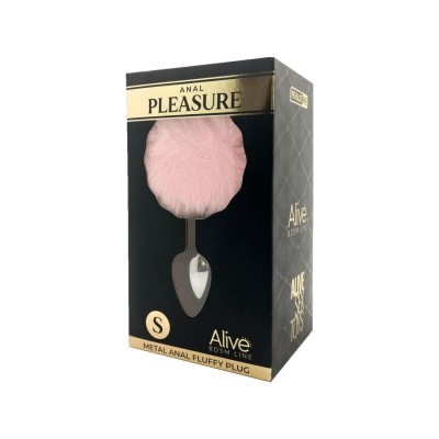 Metal Anal Fluffly Plug S - Pink Metal Anal Fluffly Plug S - Pink