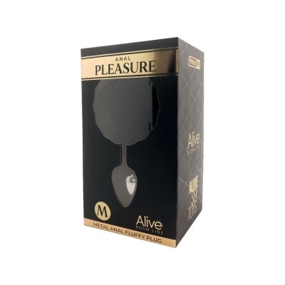 Metal Anal Fluffly Plug M - Black Metal Anal Fluffly Plug M - Black