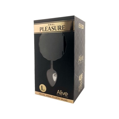 Metal Anal Fluffly Plug L - Black Metal Anal Fluffly Plug L - Black