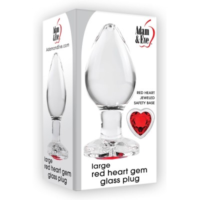 A&E RED HEART GEM GLASS PLUG LARGE A&E RED HEART GEM GLASS PLUG LARGE