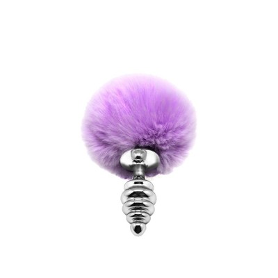 Metal Anal Fluffly Twist Plug S - Pink Metal Anal Fluffly Twist Plug S - Pink